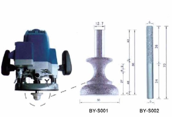 वेट मिलिंग वैक्यूम ब्रेज़्ड डायमंड ब्लेड मिलिंग कटर R12 12.7MM